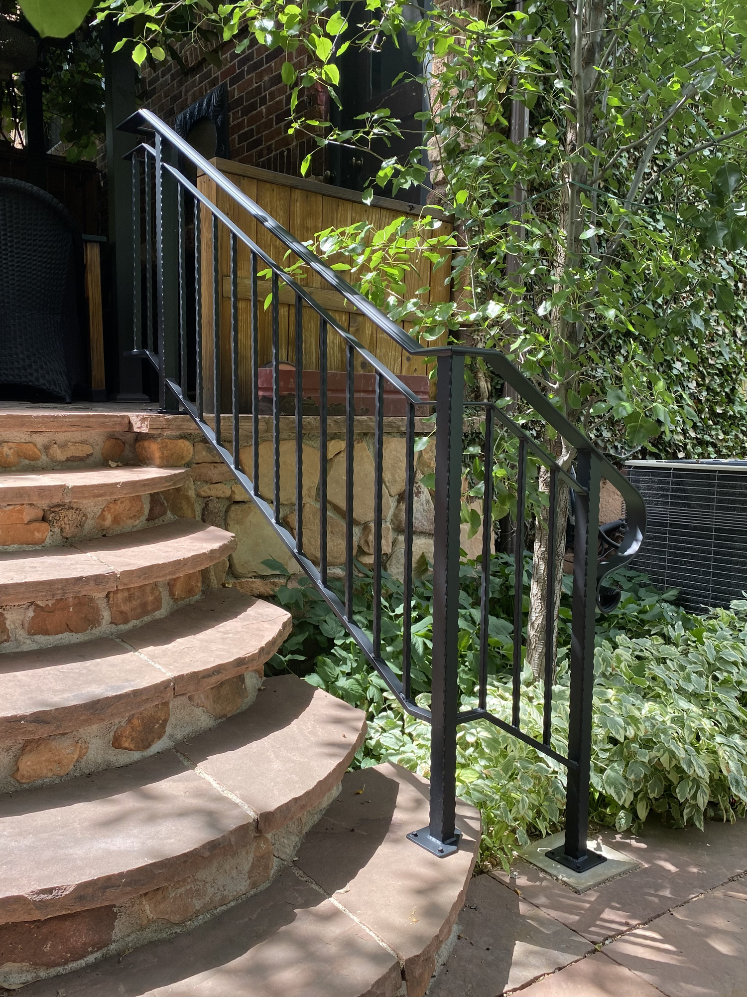 Custom metal railing installation