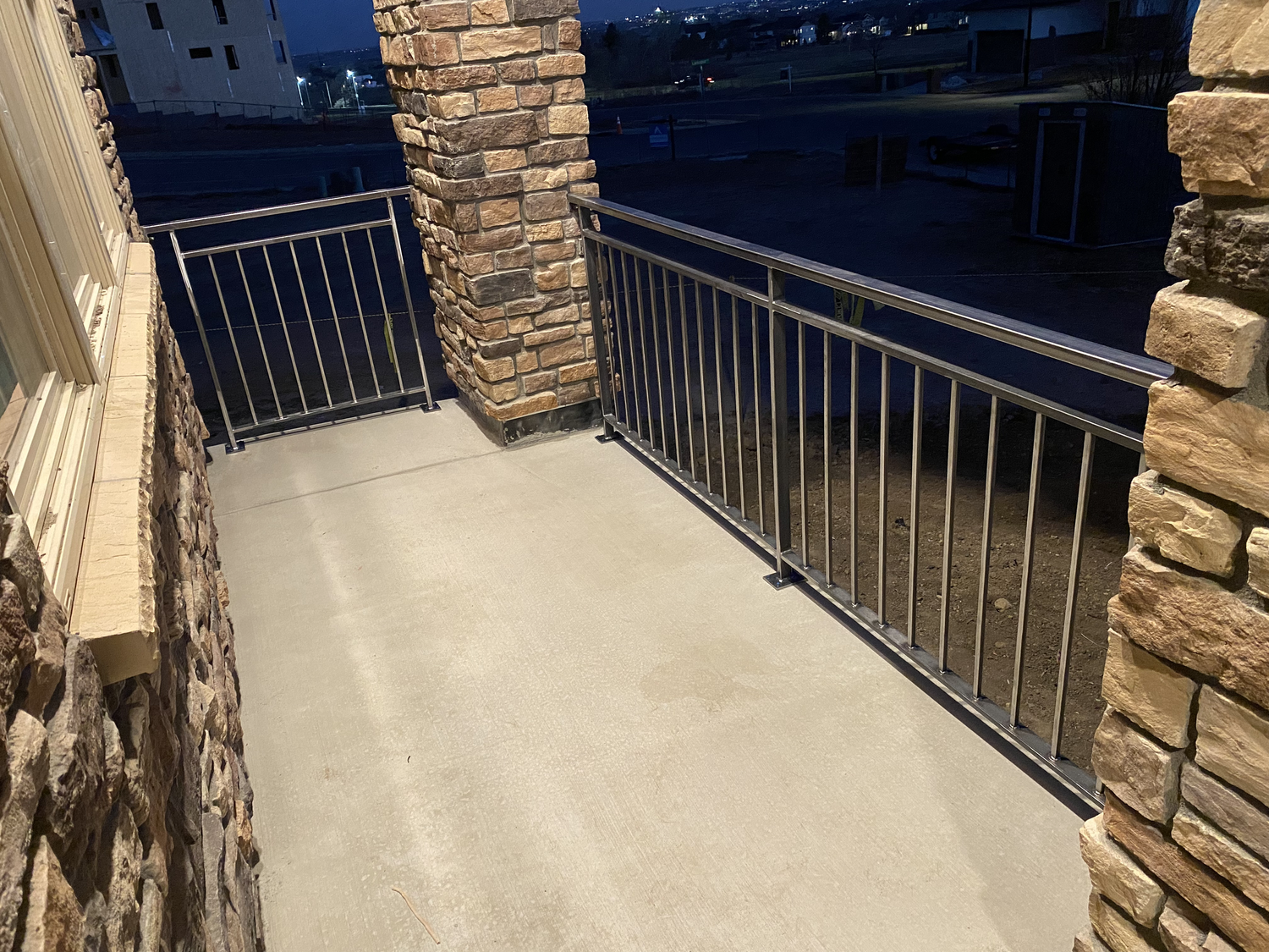 Modern flat bar railing